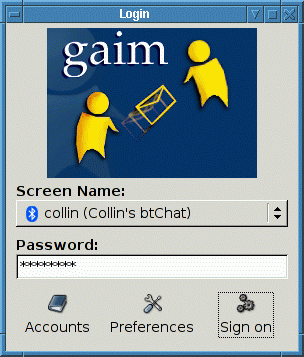 GAIM main screen